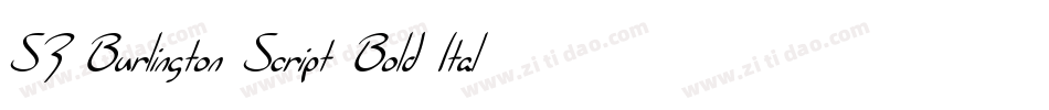 SF Burlington Script Bold Italic字体转换